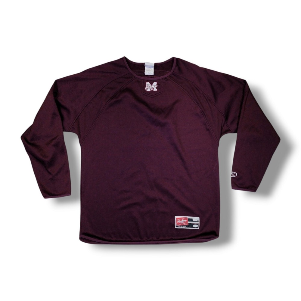 RAWLINGS Maroon Bugout Fleece Baseball Pullover Sweatshirt Men's Size M